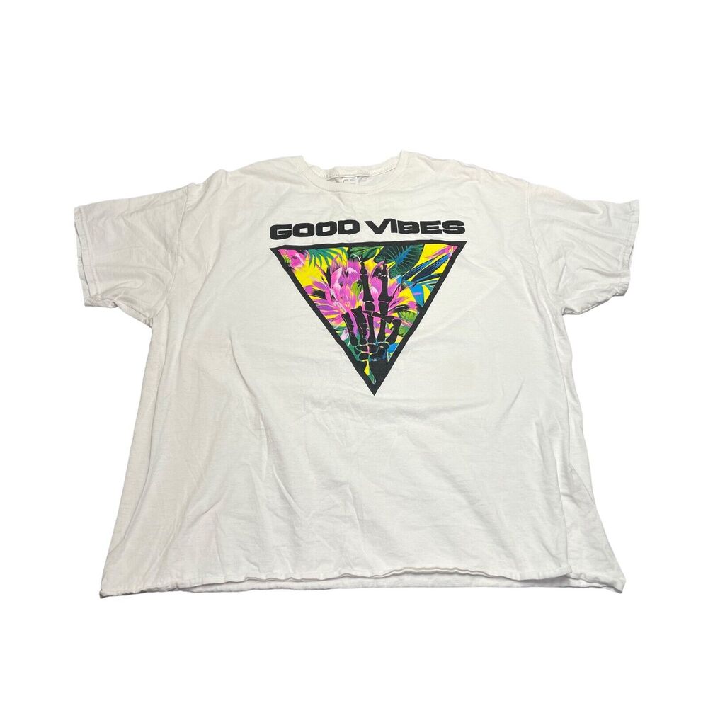 Good Vibes 2XL Skeleton Hand Tee Shirt Delta Pro Weight